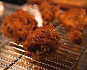 Fried Chicken on a wire rack