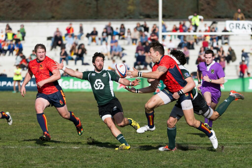 Rugby seven's team during one of their matches.